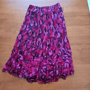 Vintage Maxi Skirt with Vertical Ruffles (S)
